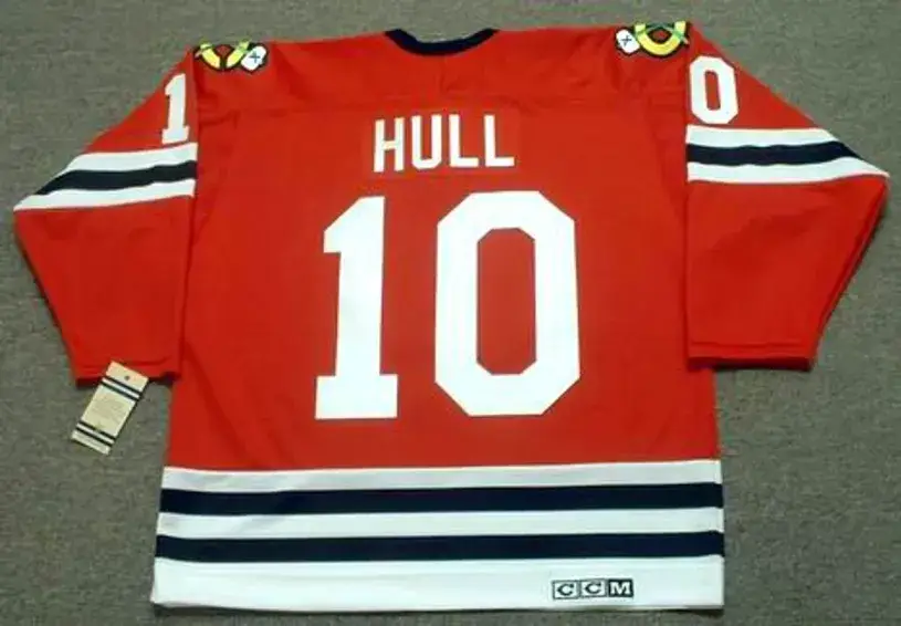 DENNIS HULL Chicago Blackhawks 1964 CCM Vintage Throwback NHL Jersey 