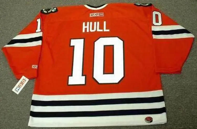 DENNIS HULL Chicago Blackhawks 1972 CCM Throwback NHL Hockey Jersey 