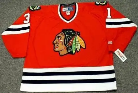 DOMINIK HASEK Chicago Blackhawks 1992 CCM Throwback Away Hockey Jersey