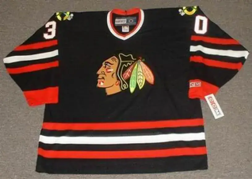 ED BELFOUR Chicago Blackhawks 1996 CCM Throwback Alternate NHL Hockey Jersey