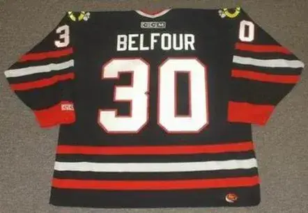 ED BELFOUR Chicago Blackhawks 1996 CCM Throwback Alternate NHL Hockey Jersey 