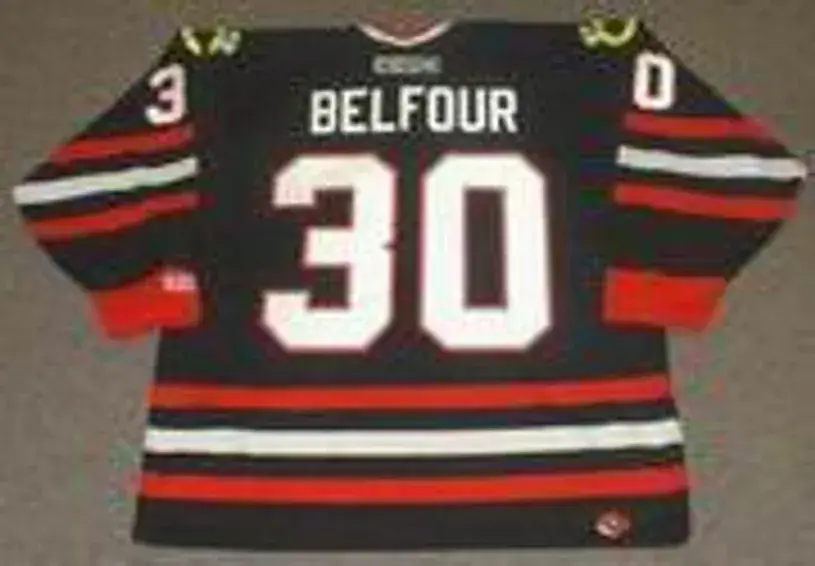 ED BELFOUR Chicago Blackhawks 1996 CCM Throwback Alternate NHL Hockey Jersey 