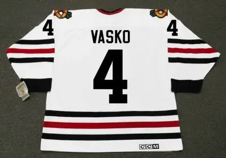 ELMER VASKO Chicago Blackhawks 1965 CCM Vintage Throwback NHL Hockey Jersey 