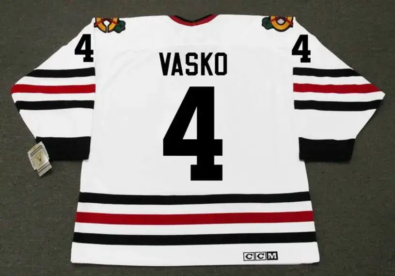 ELMER VASKO Chicago Blackhawks 1965 CCM Vintage Throwback NHL Hockey Jersey 
