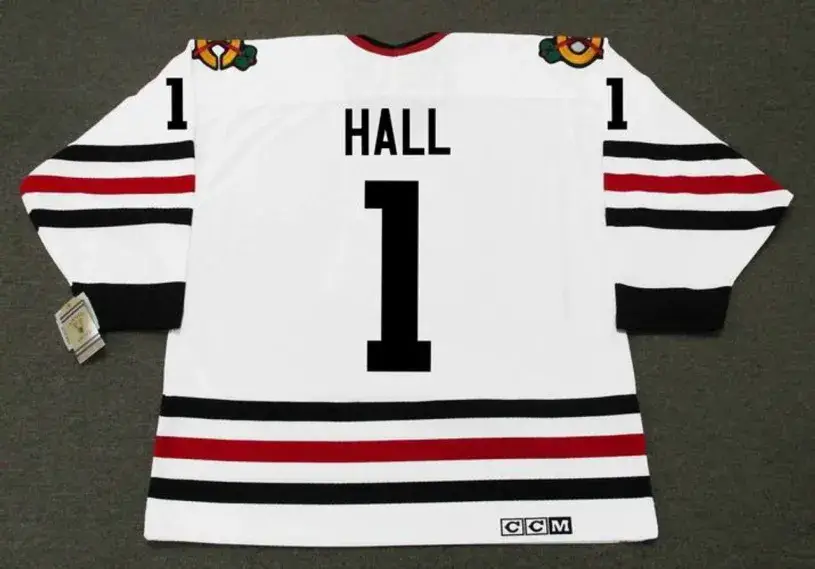 GLENN HALL Chicago Blackhawks 1965 CCM Vintage Throwback NHL Hockey Jersey 