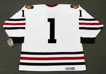 GLENN HALL Chicago Blackhawks 1965 CCM Vintage Throwback NHL Hockey Jersey 