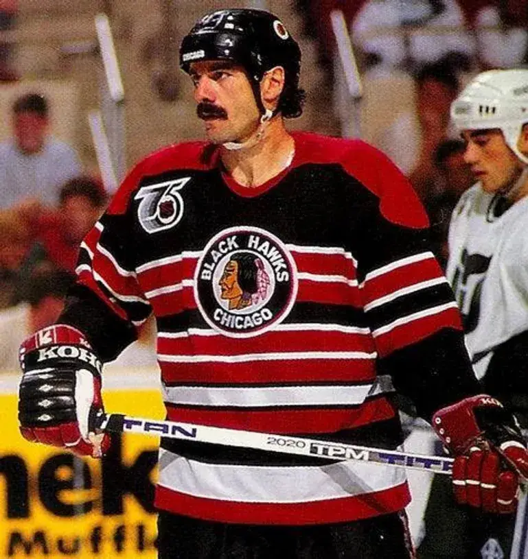 MICHEL GOULET Chicago Blackhawks 1992 CCM Vintage Throwback NHL Hockey Jersey 