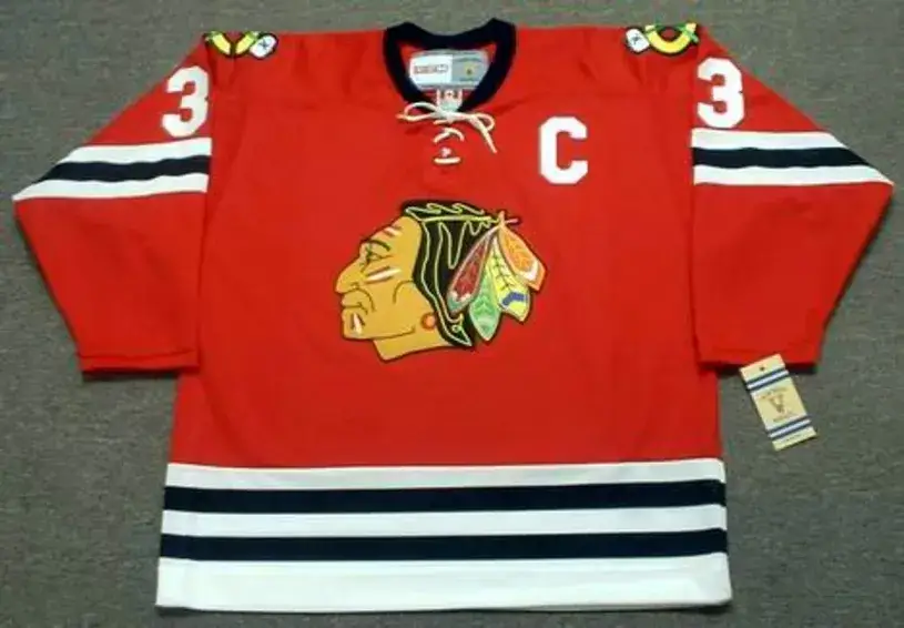 PIERRE PILOTE Chicago Blackhawks 1963 CCM Vintage Throwback NHL Jersey