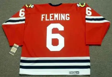 REGGIE FLEMING Chicago Blackhawks 1963 CCM Vintage Throwback NHL Jersey 