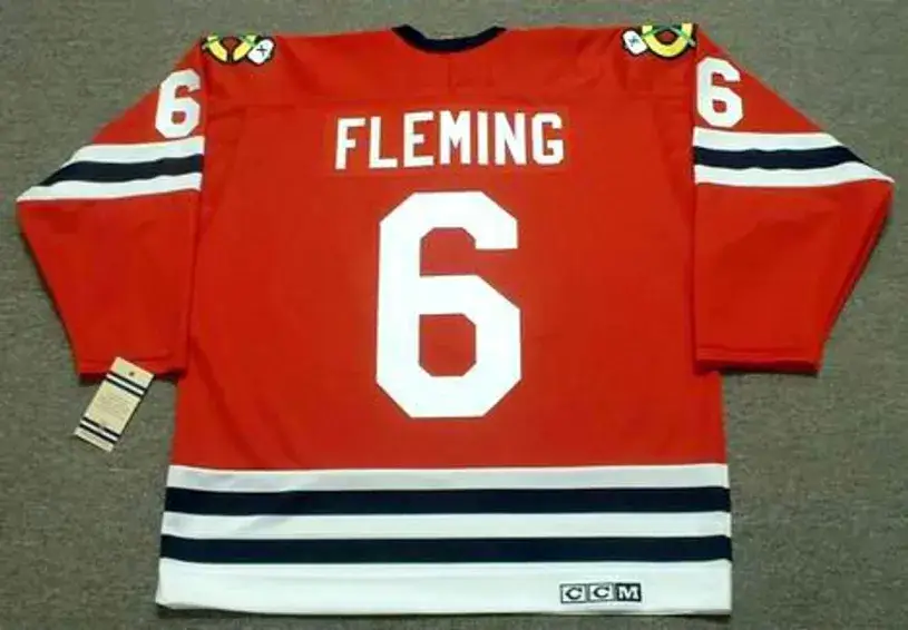 REGGIE FLEMING Chicago Blackhawks 1963 CCM Vintage Throwback NHL Jersey 