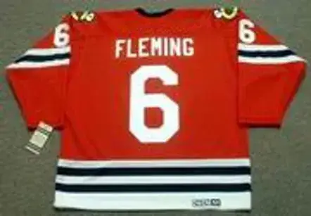 REGGIE FLEMING Chicago Blackhawks 1963 CCM Vintage Throwback NHL Jersey 
