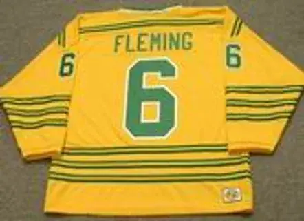 REGGIE FLEMING Chicago Cougars 1973 WHA Throwback Hockey Jersey 