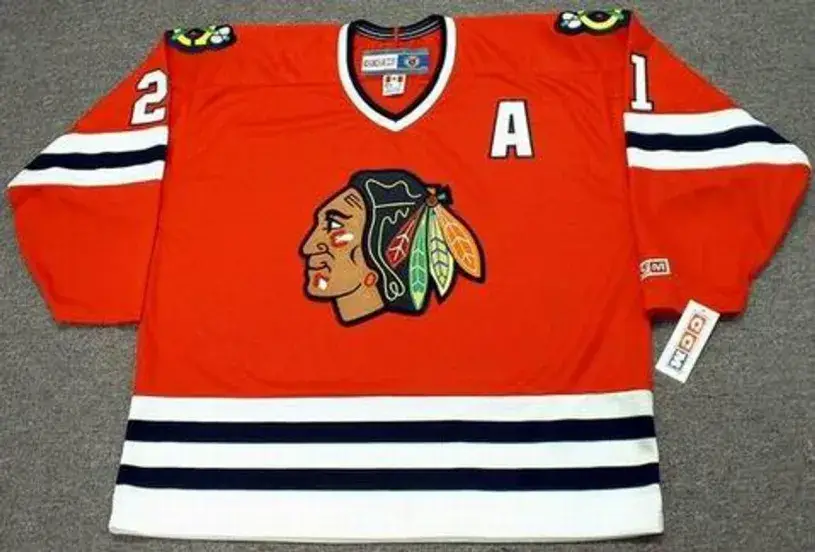 STAN MIKITA Chicago Blackhawks 1975 CCM Throwback Away NHL Hockey Jersey