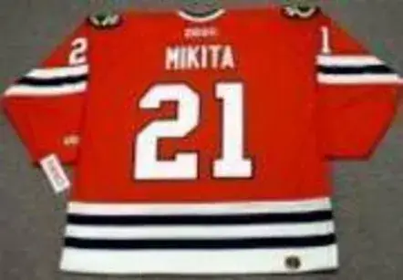 STAN MIKITA Chicago Blackhawks 1975 CCM Throwback Away NHL Hockey Jersey 
