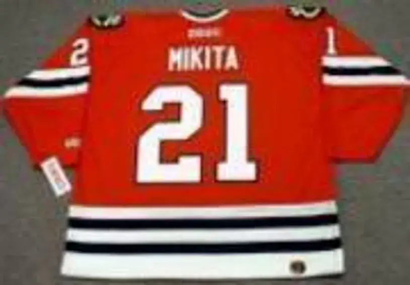 STAN MIKITA Chicago Blackhawks 1975 CCM Throwback Away NHL Hockey Jersey 