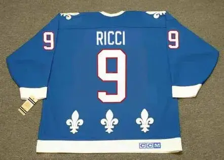 MIKE RICCI Quebec Nordiques 1994 Away CCM Throwback NHL Hockey Jersey 