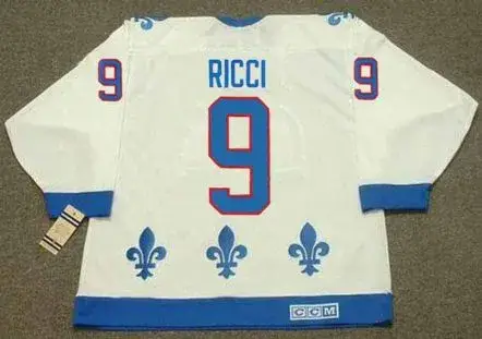 MIKE RICCI Quebec Nordiques 1994 Home CCM Throwback NHL Hockey Jersey 