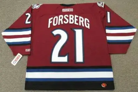 PETER FORSBERG Colorado Avalanche 2002 CCM Throwback Alternate NHL Hockey Jersey 