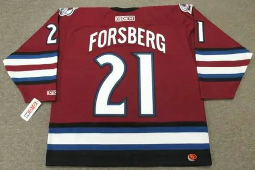 PETER FORSBERG Colorado Avalanche 2002 CCM Throwback Alternate NHL Hockey Jersey 