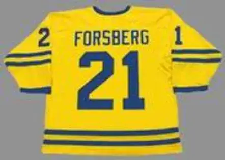 PETER FORSBERG Team Sweden Nike Olympic Throwback Hockey Jersey 