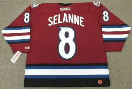 TEEMU SELANNE Colorado Avalanche 2003 CCM Throwback Alternate NHL Hockey Jersey 