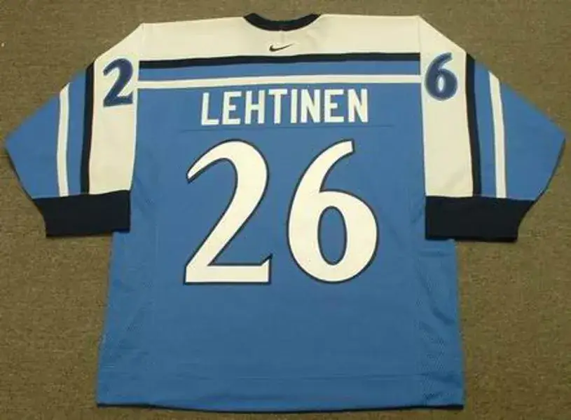 JERE LEHTINEN 2002 Team Finland Nike Olympic Throwback Hockey Jersey 