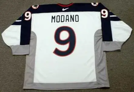MIKE MODANO 1998 USA Nike Olympic Throwback Hockey Jersey 