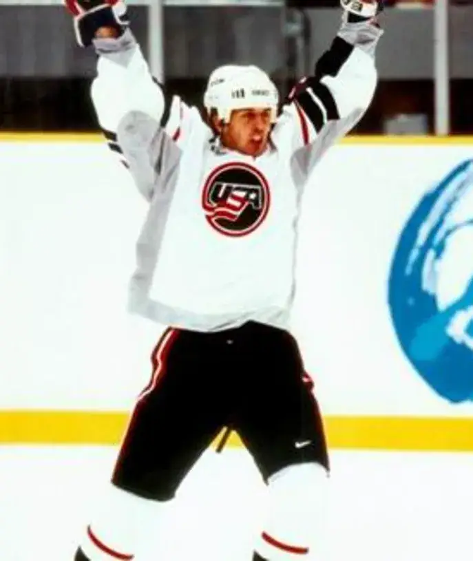 MIKE MODANO 1998 USA Nike Olympic Throwback Hockey Jersey 