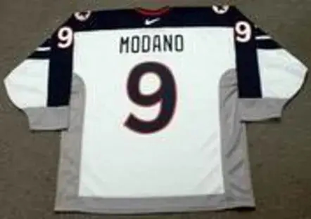 MIKE MODANO 1998 USA Nike Olympic Throwback Hockey Jersey 