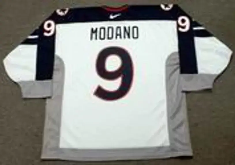 MIKE MODANO 1998 USA Nike Olympic Throwback Hockey Jersey 