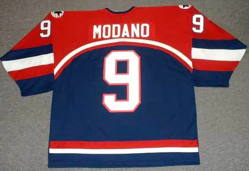 MIKE MODANO 2002 USA Nike Olympic Throwback Hockey Jersey 