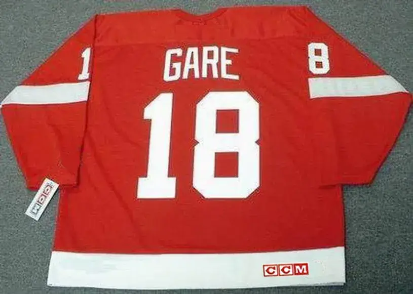 DANNY GARE Detroit Red Wings 1985 Away CCM Throwback NHL Hockey Jersey 