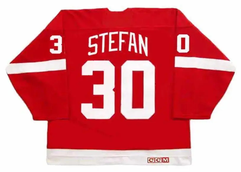 GREG STEFAN Detroit Red Wings 1986 CCM Vintage Throwback NHL Hockey Jersey 