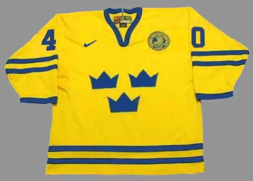 HENRIK ZETTERBERG 2002 Team Sweden Nike Olympic Throwback Hockey Jersey
