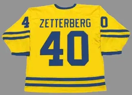 HENRIK ZETTERBERG 2002 Team Sweden Nike Olympic Throwback Hockey Jersey 
