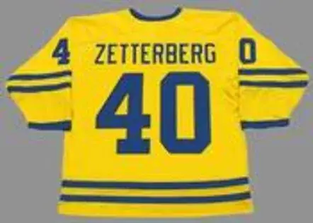 HENRIK ZETTERBERG 2002 Team Sweden Nike Olympic Throwback Hockey Jersey 