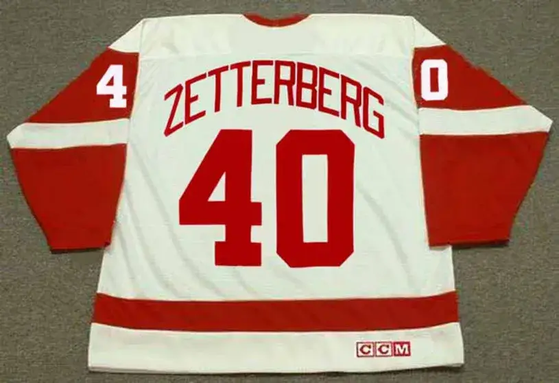 HENRIK ZETTERBERG Detroit Red Wings 2002 Home CCM Throwback NHL Hockey Jersey 