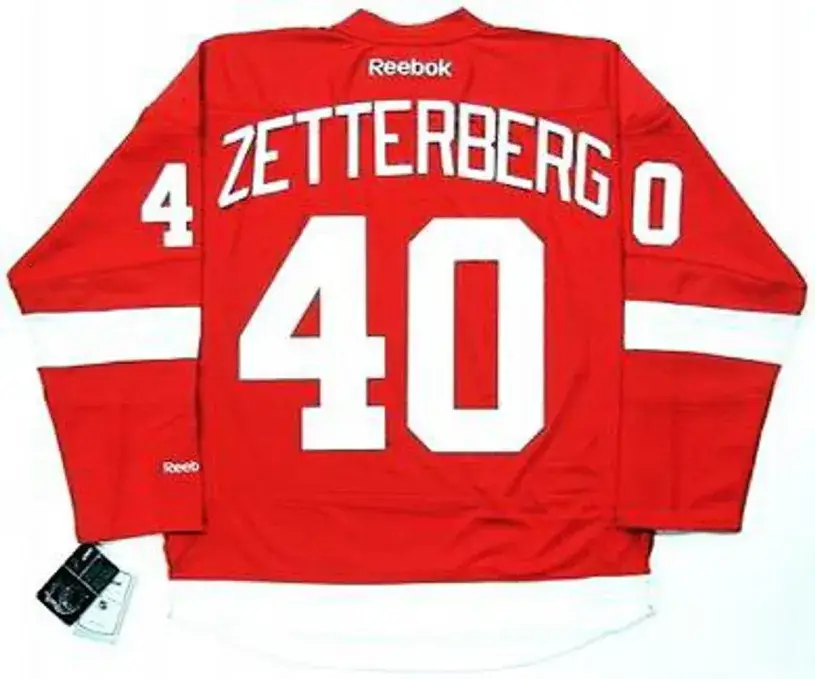 HENRIK ZETTERBERG Detroit Red Wings 2015 REEBOK Throwback NHL Hockey Jersey 