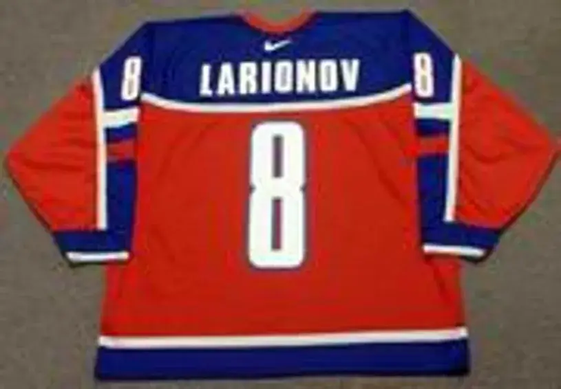 IGOR LARIONOV 2002 Team Russia Nike Olympic Throwback Hockey Jersey 