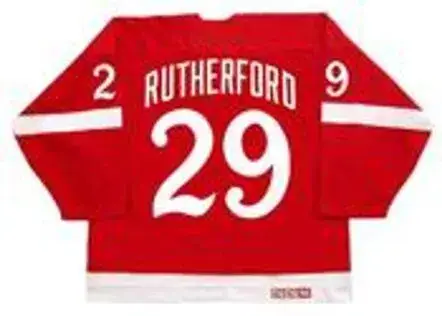 JIM RUTHERFORD Detroit Red Wings 1982 CCM Vintage Throwback NHL Hockey Jersey 