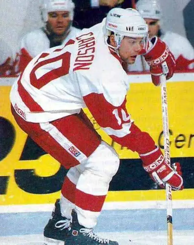 JIMMY CARSON Detroit Red Wings 1990 Home CCM Throwback NHL Hockey Jersey 