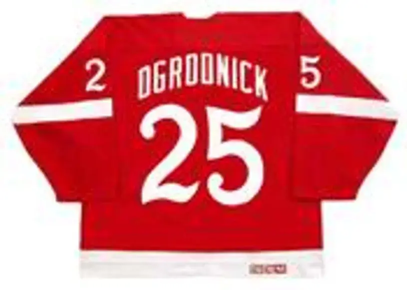 JOHN OGRODNICK Detroit Red Wings 1982 CCM Vintage Throwback NHL Hockey Jersey 