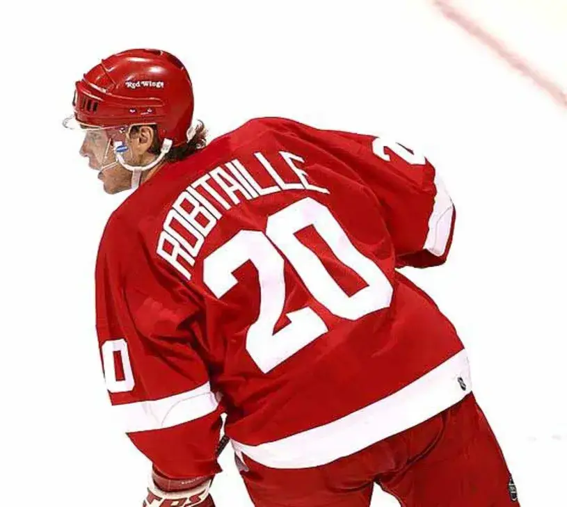 LUC ROBITAILLE Detroit Red Wings 2002 Away CCM Throwback NHL Hockey Jersey 