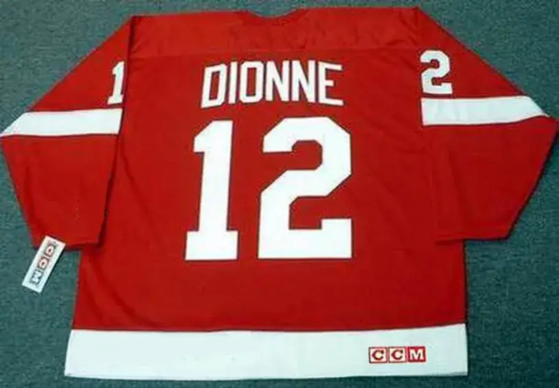 MARCEL DIONNE Detroit Red Wings 1974 Away CCM Throwback NHL Hockey Jersey 