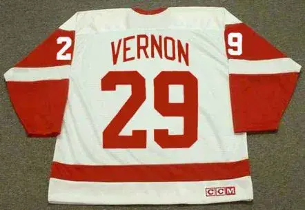 MIKE VERNON Detroit Red Wings 1996 Home CCM Throwback NHL Hockey Jersey 
