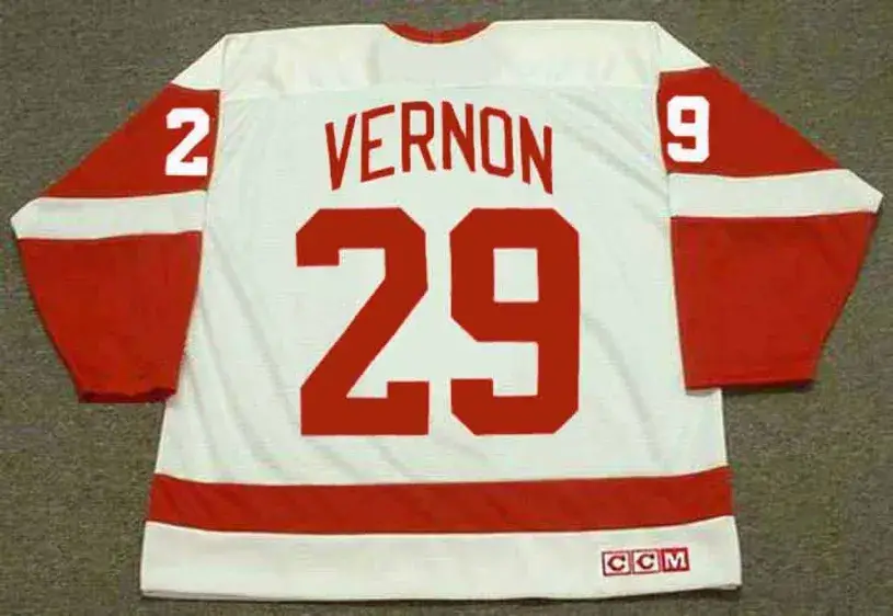 MIKE VERNON Detroit Red Wings 1996 Home CCM Throwback NHL Hockey Jersey 
