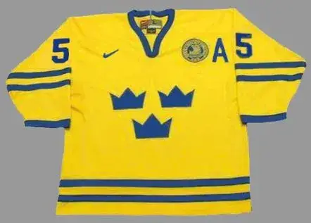 NICKLAS LIDSTROM 2002 Team Sweden Nike Olympic Throwback Hockey Jersey