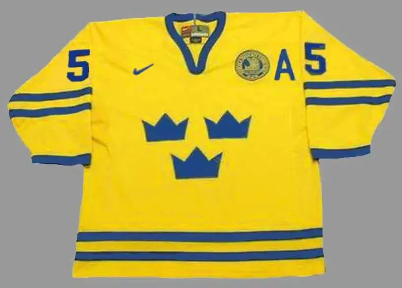 NICKLAS LIDSTROM 2002 Team Sweden Nike Olympic Throwback Hockey Jersey