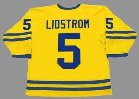 NICKLAS LIDSTROM 2002 Team Sweden Nike Olympic Throwback Hockey Jersey 