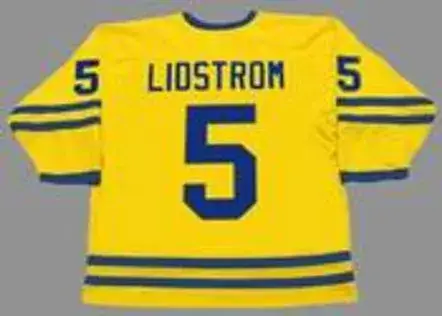 NICKLAS LIDSTROM 2002 Team Sweden Nike Olympic Throwback Hockey Jersey 